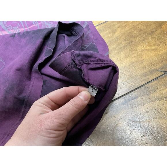 Affliction L Large Womens Short Sleeve T Shirt Graphic Tee Wings Cross USA - Picture 8 of 12